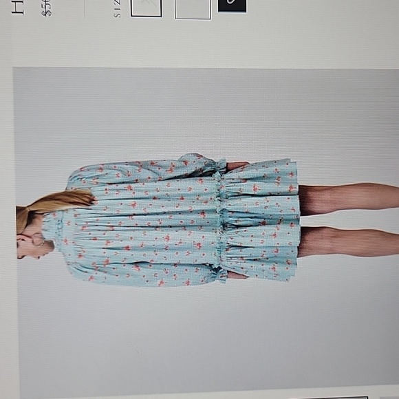 NWT Hunter Bell Blakely Dress Blue Ikat floral print ruffle dress XS - Picture 3 of 10